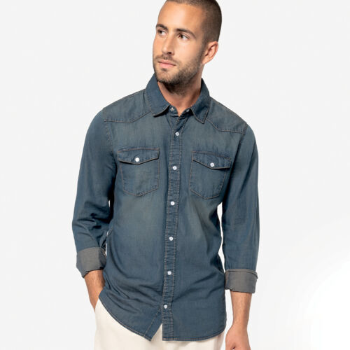 Kariban Long Sleeve Denim Shirt Thumbnail