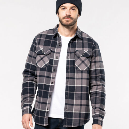 Kariban Sherpa Lined Checked Shirt Jacket Thumbnail