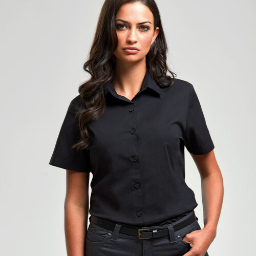 Premier Ladies Short Sleeve Stretch Fit Poplin Shirt Thumbnail